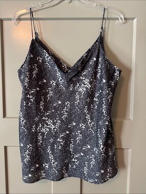 Paige Black & White Animal Print Cowl Neck Camisole